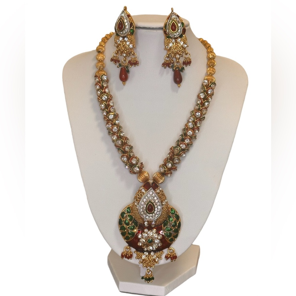 Bridal Gold 14k playing on Sterling Silver: Meena Kari &Semi Precious Gemstones